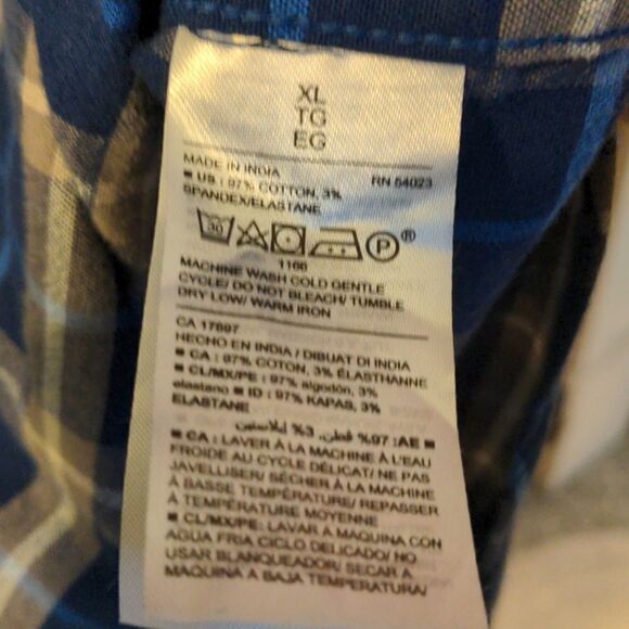 Old Navy Blue + Grey Slim Fit The Oxford Shirt Sz XL - Picture 9 of 9